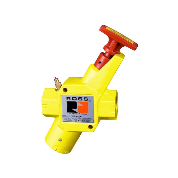 Ross Controls Lockout Valve 15 Series / Classic Manual 3/2 Way, 1-1/4" In-Out 1-1/4" Exhaust NPT Y1523C7012 - main